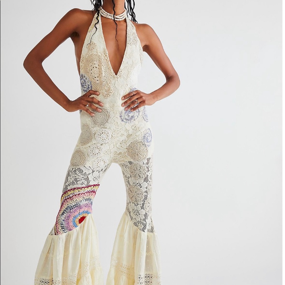 Free People Lace and Crochet Jumpsuit